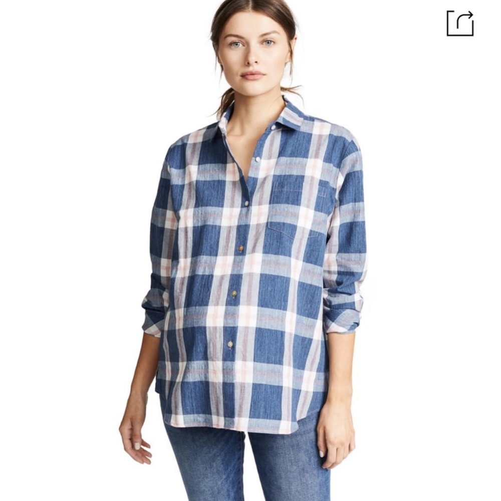 Hatch The Boyfriend Shirt in Blueberry